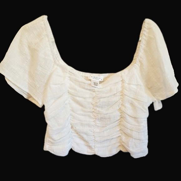 Kurious Los Angeles White Crop Top NWT - Picture 1 of 3